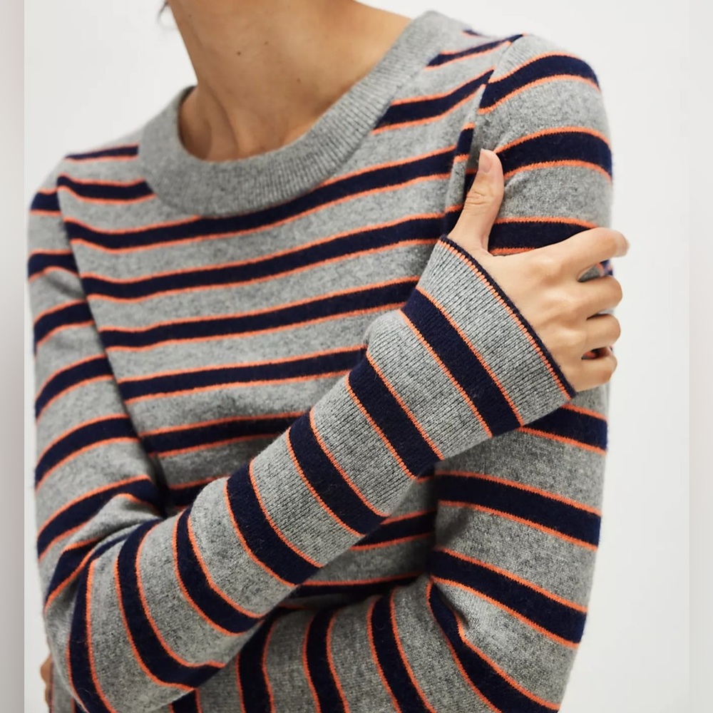 Free people Malibu Striped Cashmere Crewneck Sweater